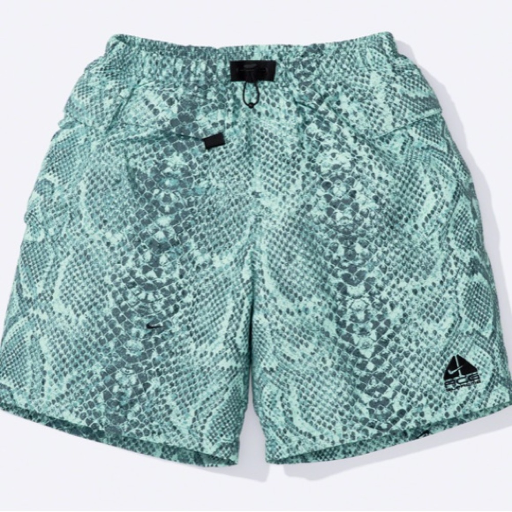 SUPREME x NIKE ACG • Nylon trail short mint snakeprint size XL